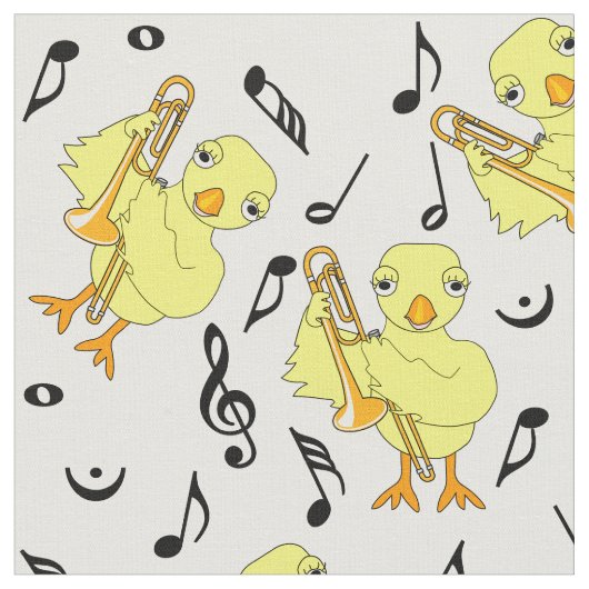 Trombone Chick Muzieknoten Stof (Close Up)