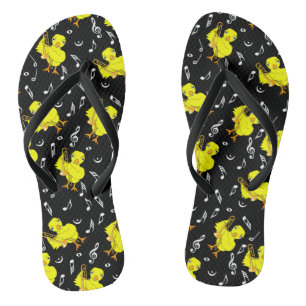 Trombone Chick Muzieknoten Teenslippers