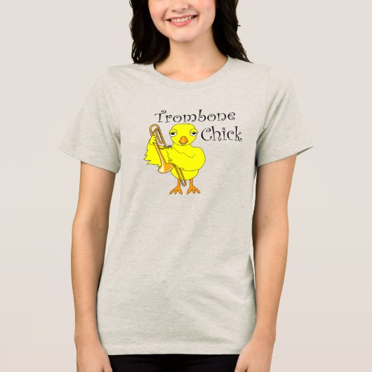 Trombone Chick Tekst Tri-Blend Shirt (Voorkant)