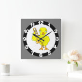 Trombone Chick Vierkante Klok (Huis)