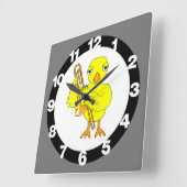 Trombone Chick Vierkante Klok (Hoek)