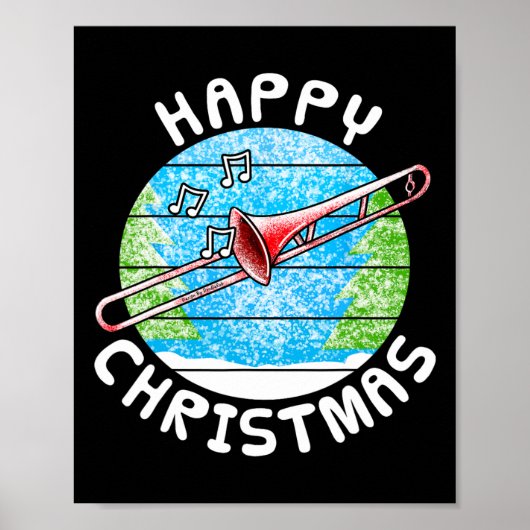 Trombone Christmas Trombonist Br Musician Music Te Poster (Voorkant)