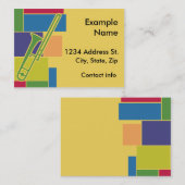 Trombone Colorblock Profile Card Visitekaartje (Voorkant / Achterkant)