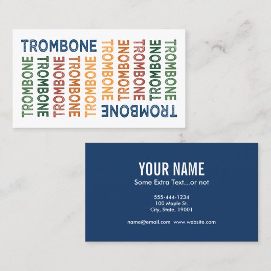 Trombone Colorful Visitekaartje (Voorkant / Achterkant)