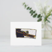 Trombone Dark Background Graphic Design Briefkaart (Staand voorkant)