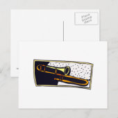 Trombone Dark Background Graphic Design Briefkaart (Voorkant / Achterkant)