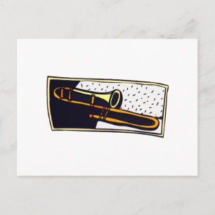 Trombone Dark Background Graphic Design Briefkaart