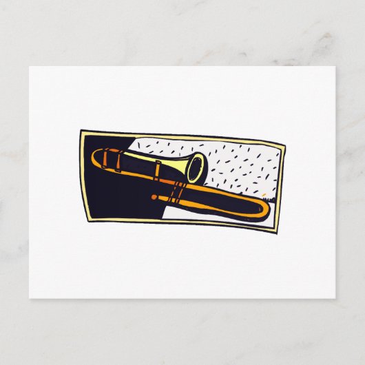 Trombone Dark Background Graphic Design Briefkaart (Voorkant)