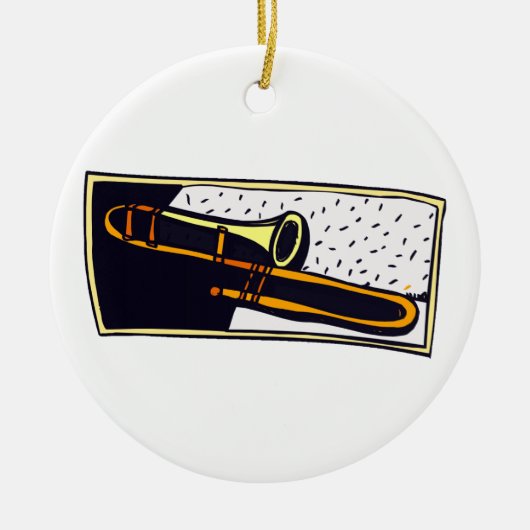 Trombone Dark Background Graphic Design Keramisch Ornament (Voorkant)