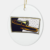 Trombone Dark Background Graphic Design Keramisch Ornament (Links)