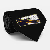 Trombone Dark Background Graphic Design Stropdas (Opgerold)