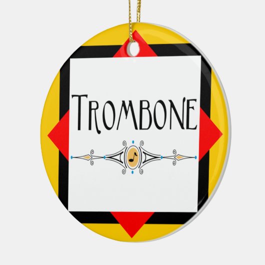 Trombone decoratieve lijn keramisch ornament (Links)