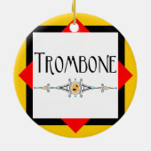 Trombone decoratieve lijn keramisch ornament (Achterkant)