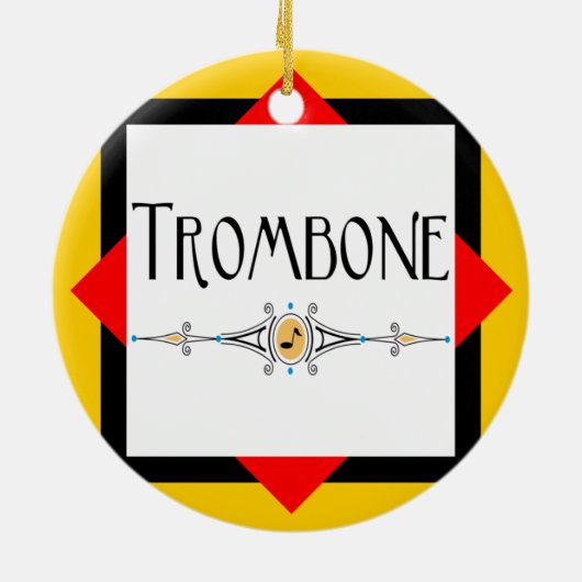 Trombone decoratieve lijn keramisch ornament (Achterkant)