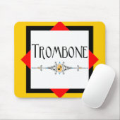 Trombone decoratieve lijn muismat (Met muis)
