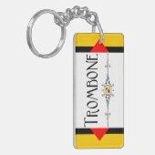Trombone decoratieve lijn sleutelhanger (Voorkant Links)