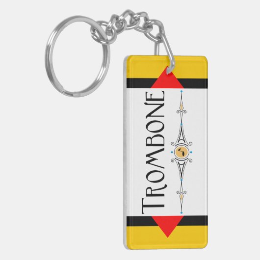 Trombone decoratieve lijn sleutelhanger (Voorkant Links)