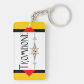 Trombone decoratieve lijn sleutelhanger (achterkant)