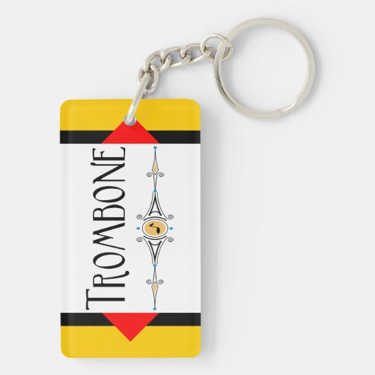 Trombone decoratieve lijn sleutelhanger (achterkant)