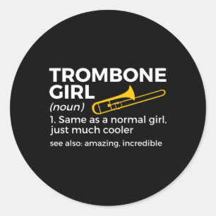 Trombone Definition Trombone Speler Ronde Sticker