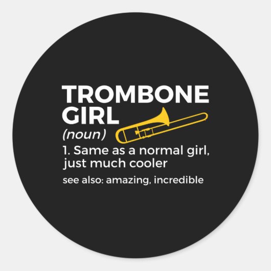 Trombone Definition Trombone Speler Ronde Sticker (Voorkant)