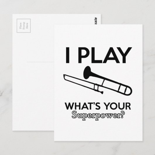 trombone-design briefkaart (Voorkant / Achterkant)