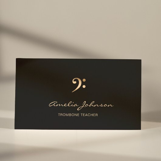 Trombone Docent Bas Clef Gold&Black Professional Visitekaartje