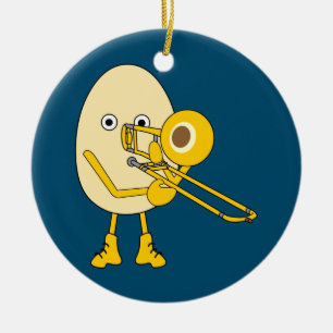 Trombone Egghead Keramisch Ornament