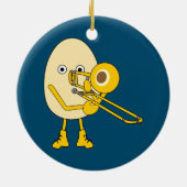 Trombone Egghead Keramisch Ornament (Achterkant)