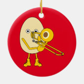Trombone Egghead Keramisch Ornament (Achterkant)