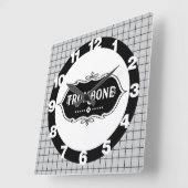 Trombone Emblem Vierkante Klok (Hoek)