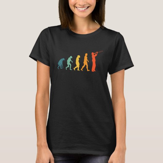Trombone Evolution Retro Trombone Player Trombonis T-shirt (Voorkant)