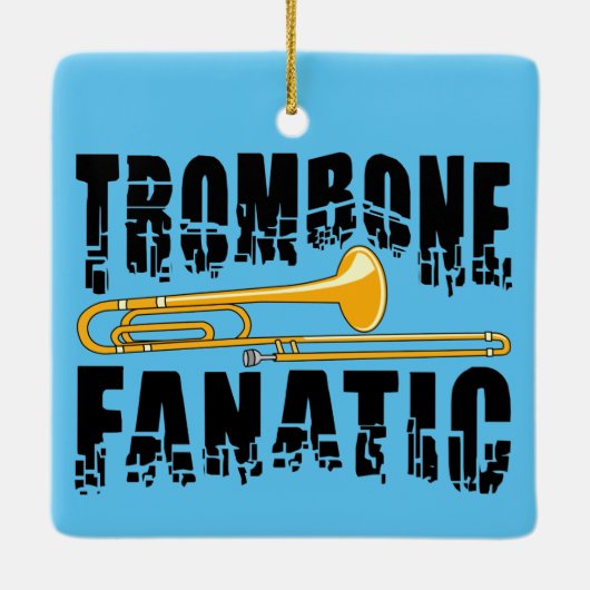 Trombone Fanatic Keramisch Ornament (Achterkant)