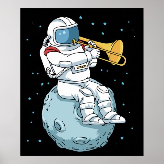 Trombone Gift Jazz Music Marching Band Trombone Poster (Voorkant)