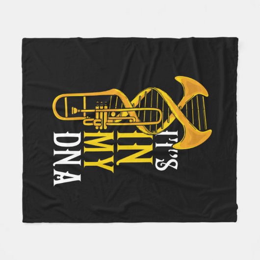 Trombone Gift Mannen Jazz Music Marching Band Fleece Deken (Voorkant (Horizontaal))