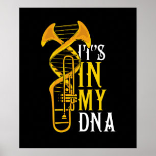 Trombone Gift Mannen Jazz Music Marching Band Poster