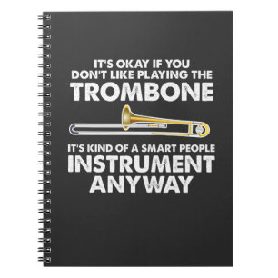 Trombone Gift - smart people Instrument Orchestra Notitieboek