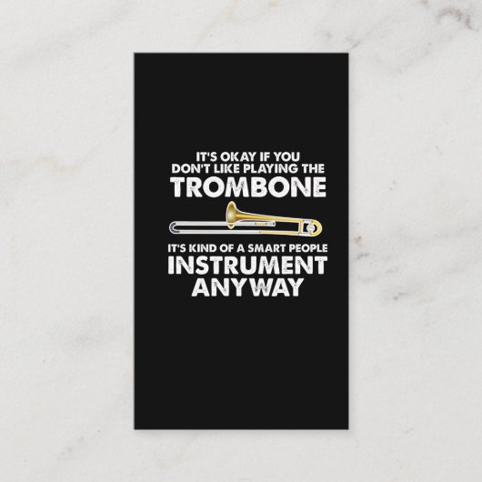 Trombone Gift - smart people Instrument Orchestra Visitekaartje (Voorkant)