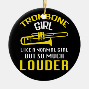 Trombone Girl als normaal meisje, maar zo veel Lou Keramisch Ornament