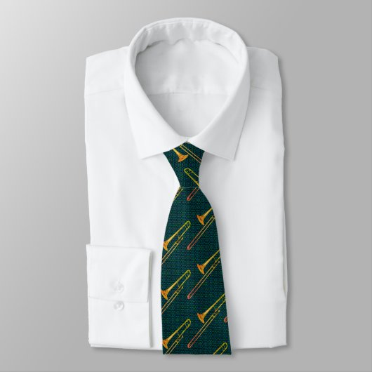Trombone Green Neck Tie Stropdas (Gebonden)