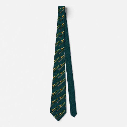 Trombone Green Neck Tie Stropdas (Voorkant)