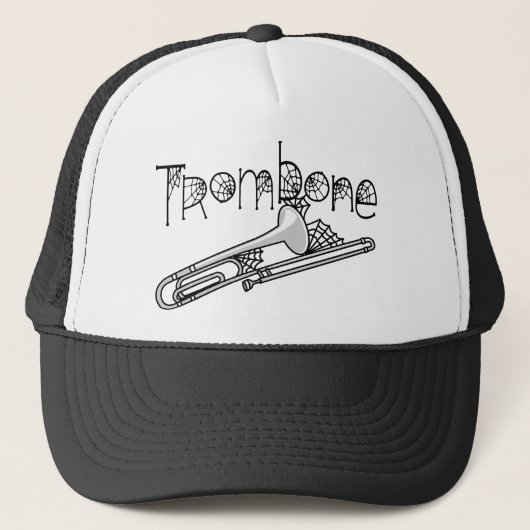 Trombone Halloween Cobwebs Trucker Pet (Voorkant)