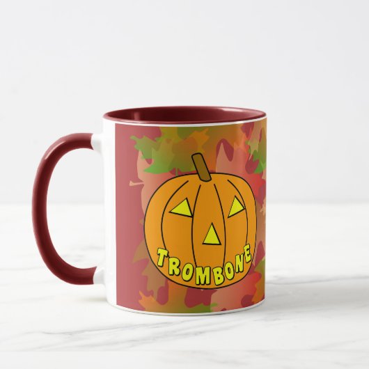 Trombone Halloween Pumpkin Mok (Links)