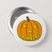 Trombone Halloween Pumpkin Ronde Button 7,6 Cm (Voorkant /achterkant)