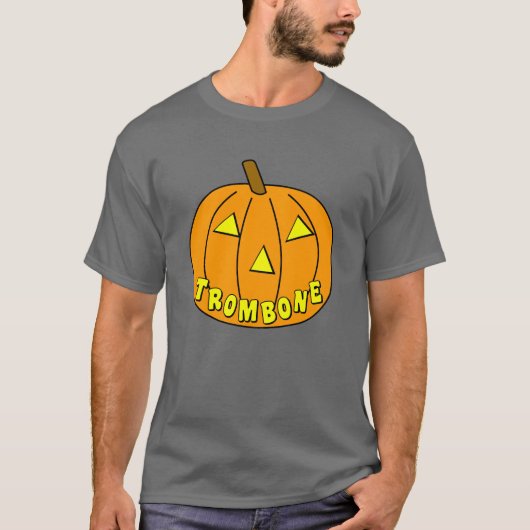 Trombone Halloween Pumpkin T-shirt (Voorkant)