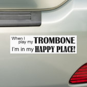 Trombone Happy Place Bumpersticker (Op auto)
