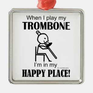 Trombone Happy Place Metalen Ornament