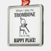 Trombone Happy Place Metalen Ornament (Links)