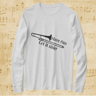 Trombone heeft flauwte laten glijden t-shirt
