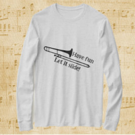 Trombone heeft flauwte laten glijden t-shirt